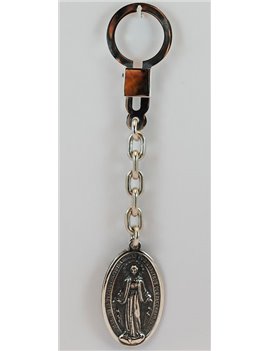 SILVER KEY WITH RELIGIOUS MEDALS