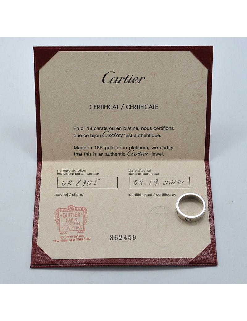 cartier love ring certificate