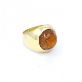 RING IN 18K GOLD AND AMBER