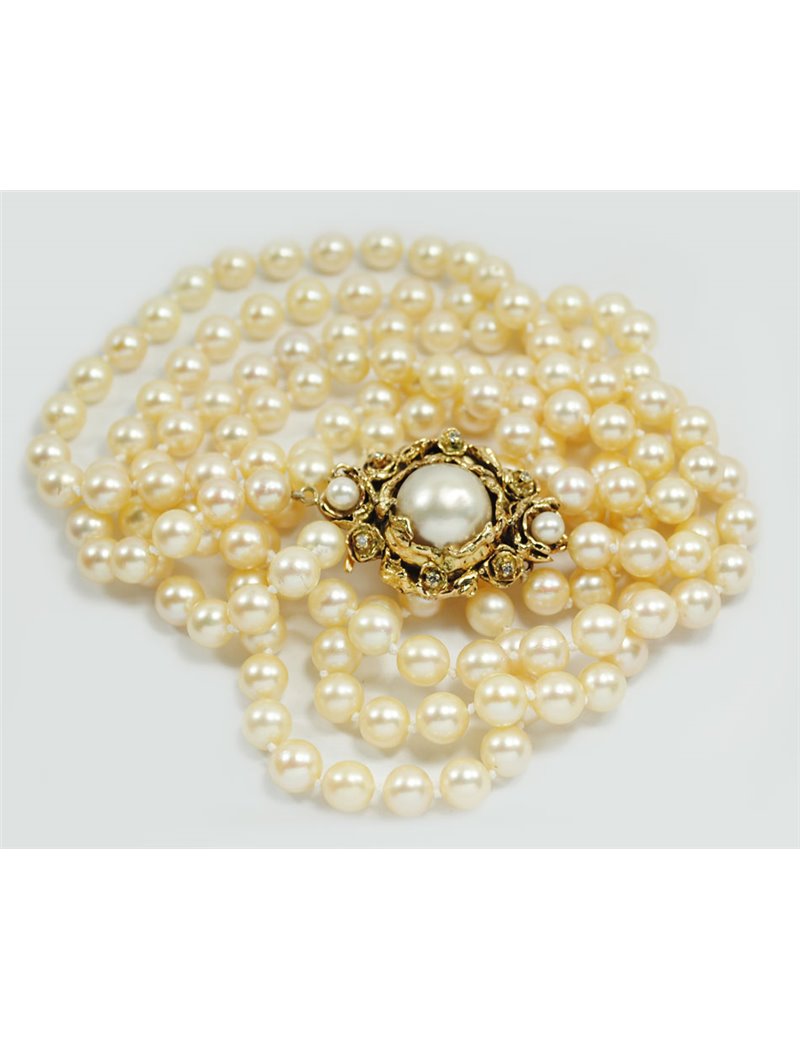 3-Strand White Pearl Necklace | The Real Pearl Co