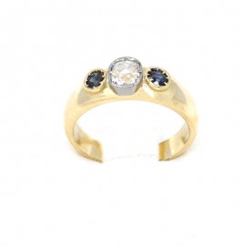 18K GOLD RING WITH CENTRAL...