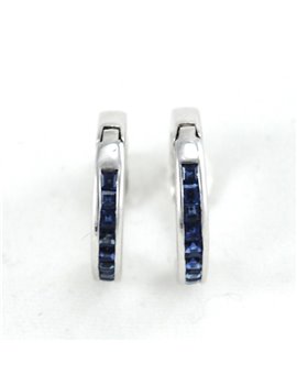 18K WHITE GOLD AND SAPPHIRE EARRINGS
