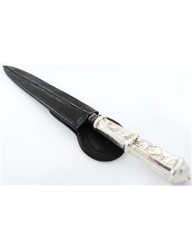 OLD CAPE SILVER KNIFE AND LEAF LEATHER SHEATH 20,50CM