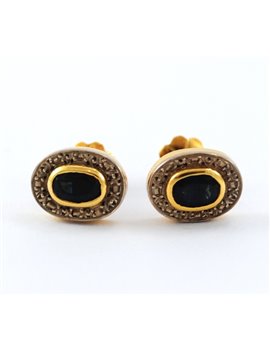 18K GOLD WITH SAPPHIRE EARRINGS
