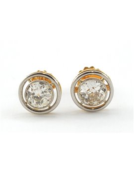 ANTIQUE PAIR OR EARRINGS 18K GOLD AND DIAMONDS 2,00 CT APPROXIMATELY